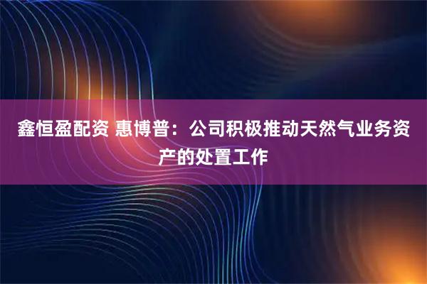 鑫恒盈配资 惠博普：公司积极推动天然气业务资产的处置工作